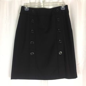 Ann Taylor button detail pencil skirt black 2